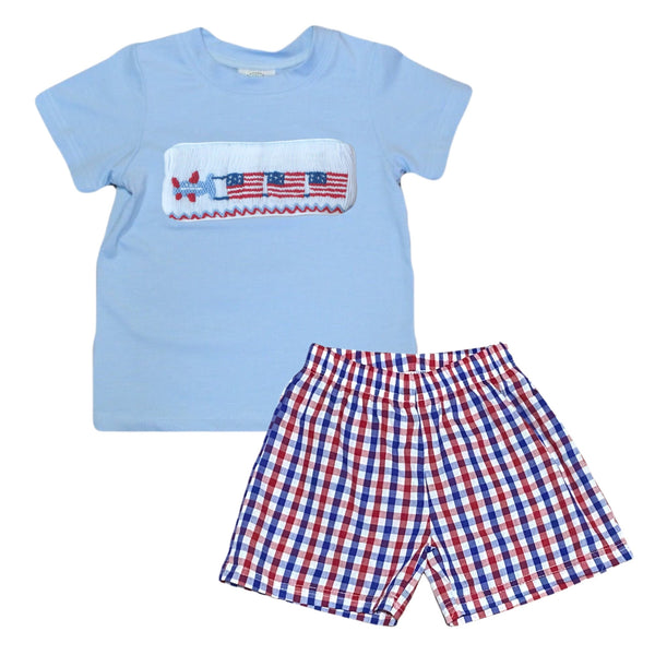 Swap-A-Smock Plane with American Flag Tab - Smocked South