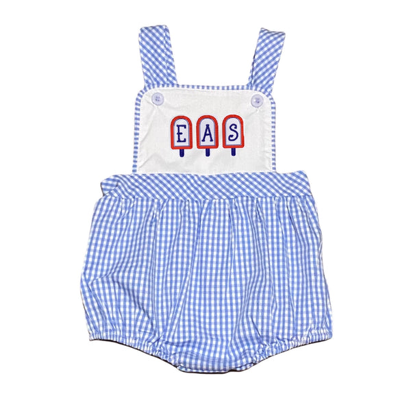 Blue Gingham Sunsuit - Smocked South