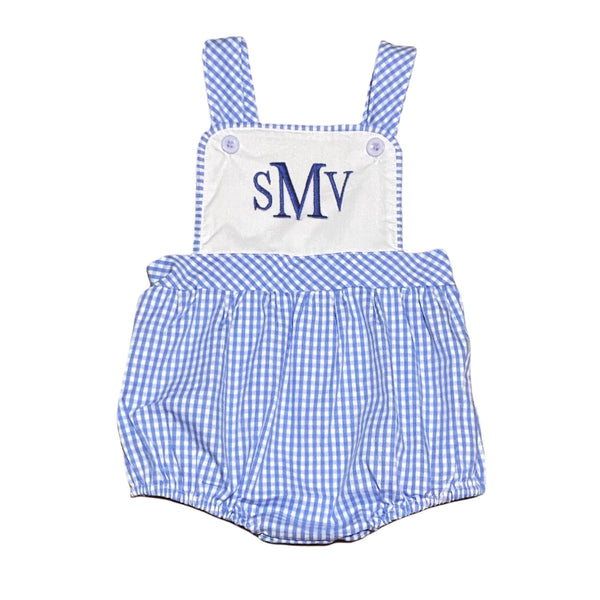 Blue Gingham Sunsuit - Smocked South