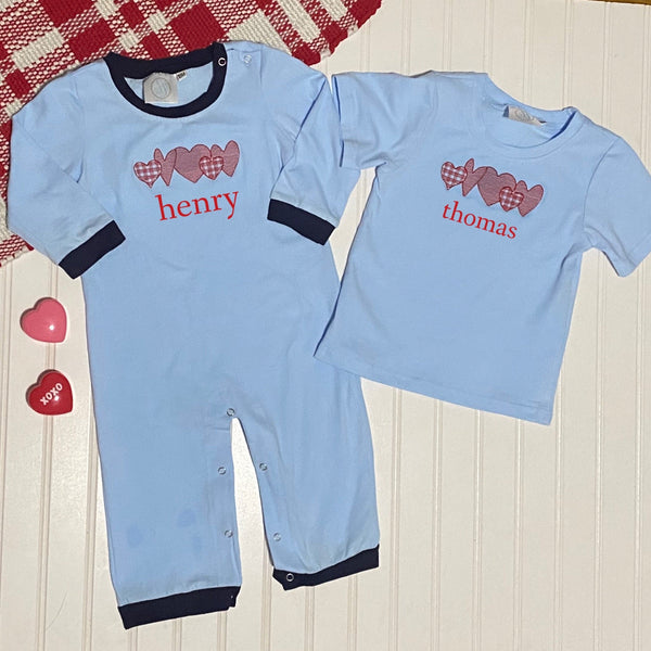 Blue Knit Romper - Smocked South