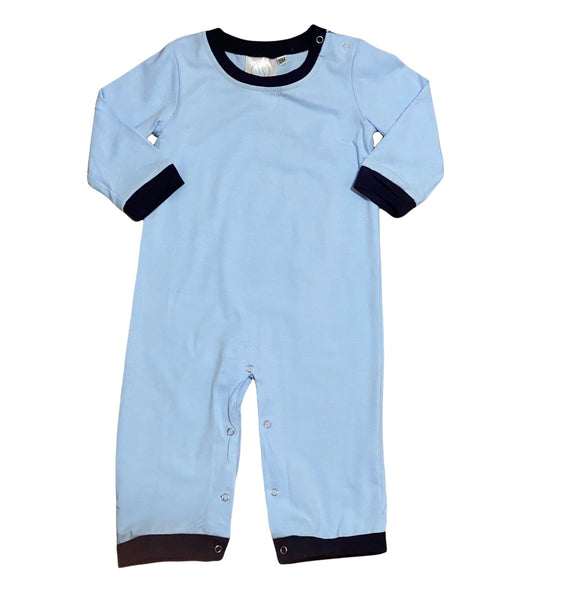 Blue Knit Romper - Smocked South