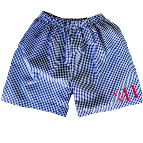 Boys Shorts - Navy Gingham - Smocked South