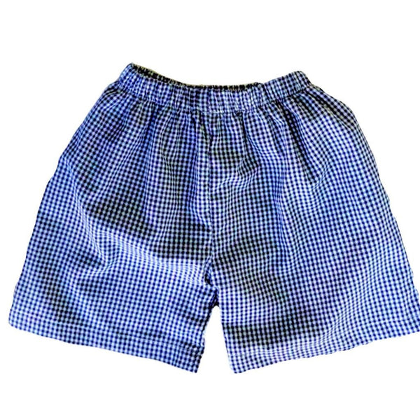 Boys Shorts - Navy Gingham - Smocked South