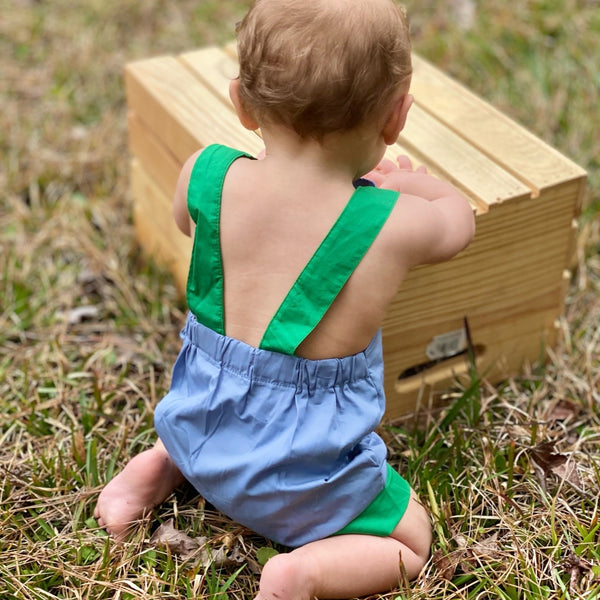 Color Block Shortall - Smocked South