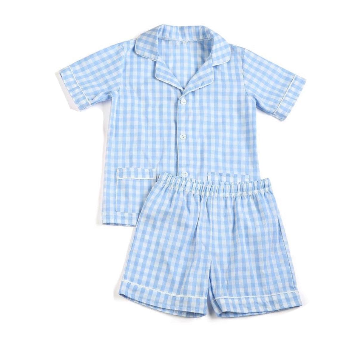 Blue 2025 gingham pajamas