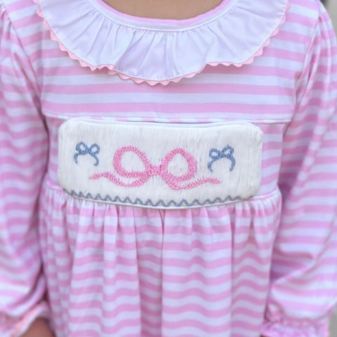 Swap-A-Smock Pink Bow Tab