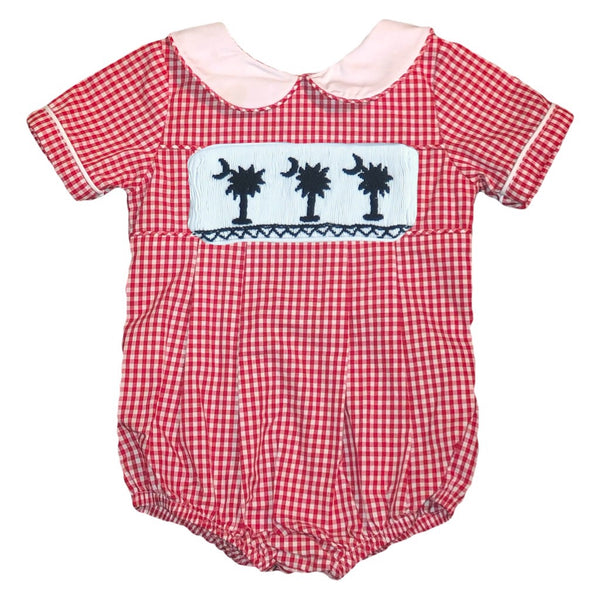 Swap-A-Smock Boys Collared Bubble - Red Gingham