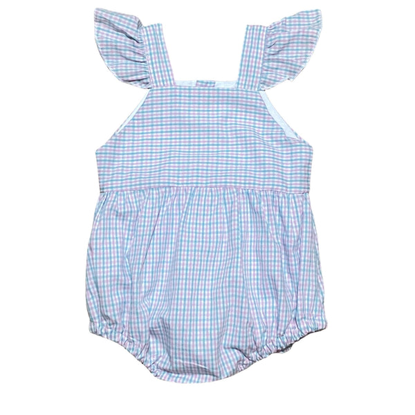 Pink and Teal Plaid Bubble - Smocked South