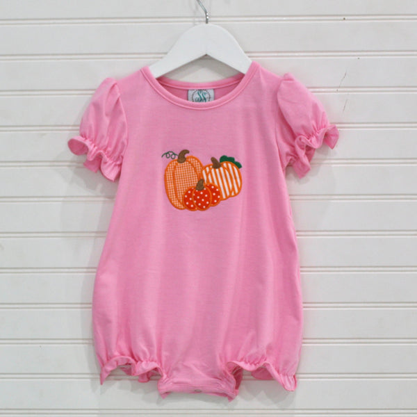 Pumpkin Applique Girl Bubble - Pre-Order - Smocked South