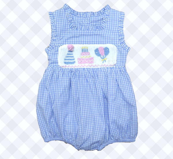 Swap-A-Smock Blue Gingham Bubble - Smocked South