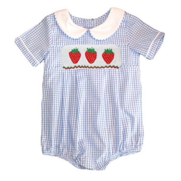 Swap-A-Smock Boys Collared Bubble - Light Blue Gingham - Smocked South