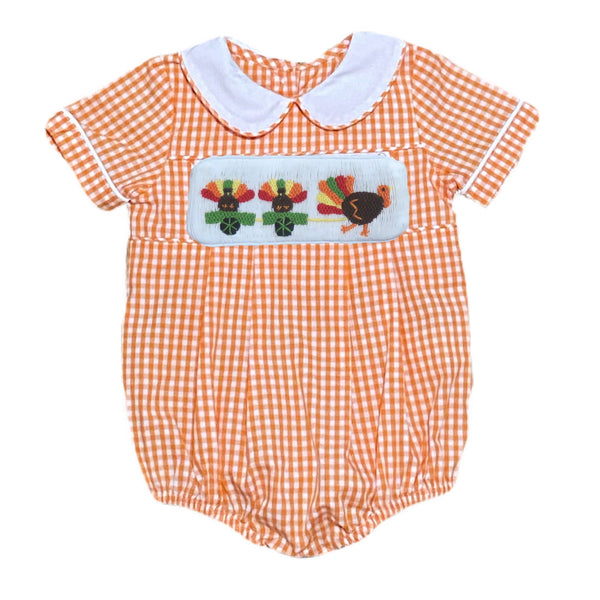 Swap-A-Smock Boys Collared Bubble - Orange - Smocked South