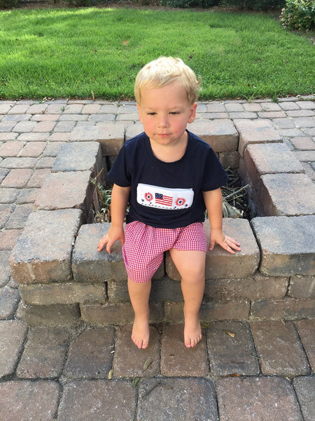 Swap-A-Smock Boys Short Sleeve Shirt - Navy