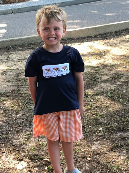 Swap-A-Smock Boys Short Sleeve Shirt - Navy