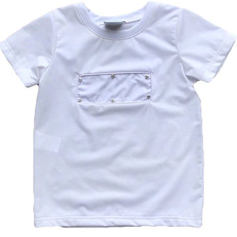Swap-A-Smock Boys Short Sleeve Shirt - White
