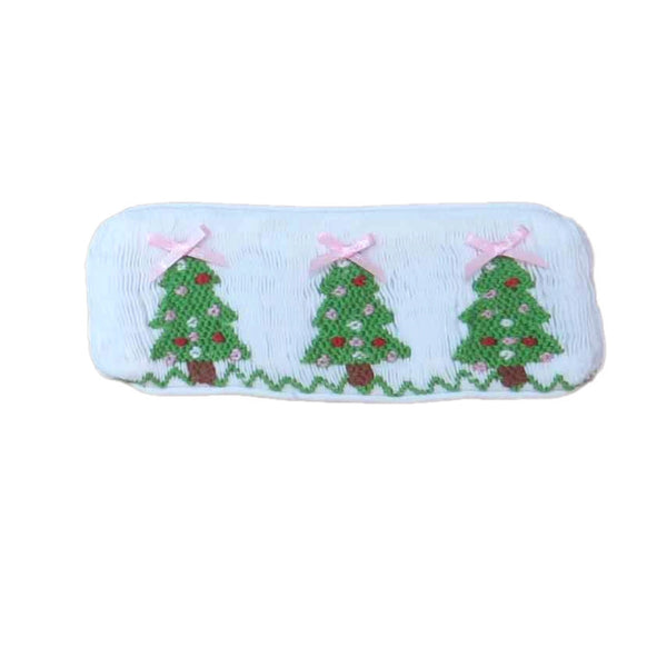 Swap-A-Smock Christmas Tree with Pink Bow Tab - Smocked South