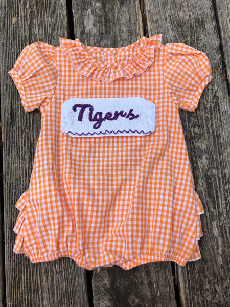 Swap-A-Smock Girls Bubble - Orange Gingham