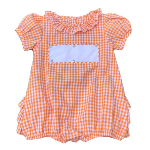 Swap-A-Smock Girls Bubble - Orange Gingham