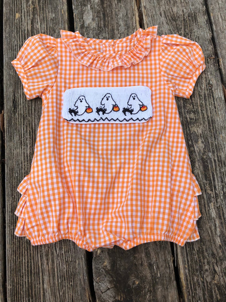 Swap-A-Smock Girls Bubble - Orange Gingham