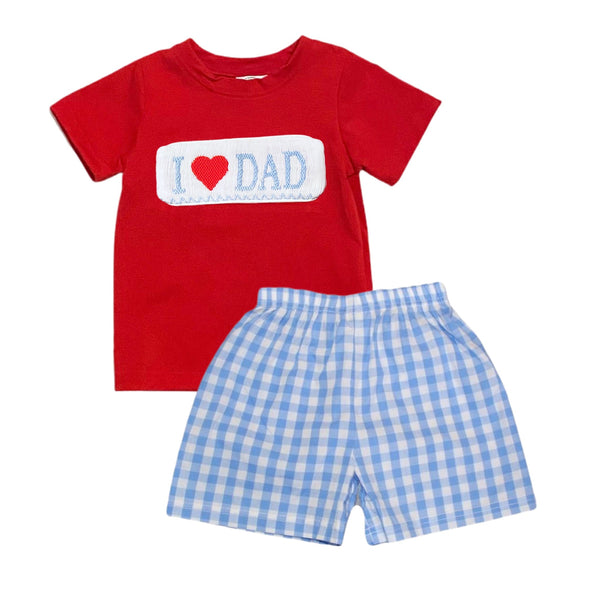 Swap-A-Smock I ❤️ Dad Tab - Light Blus - Smocked South