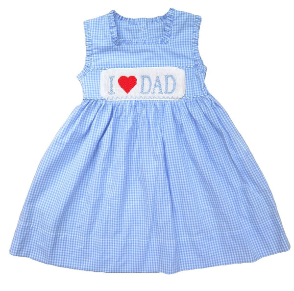 Swap-A-Smock I ❤️ Dad Tab - Light Blus - Smocked South