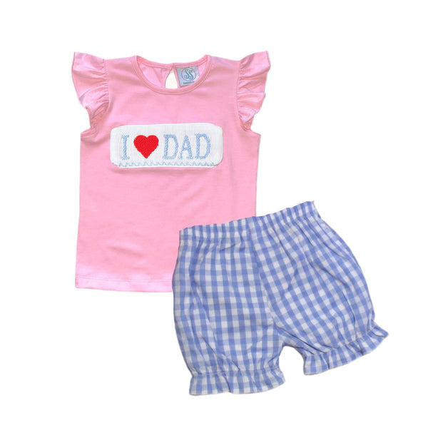 Swap-A-Smock I ❤️ Dad Tab - Light Blus - Smocked South