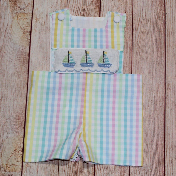 Swap-A-Smock Plaid Shortall - Smocked South
