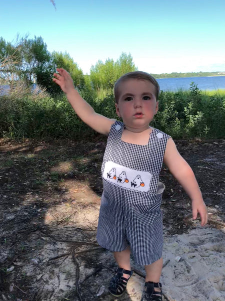 Swap-A-Smock Shortall - Black Gingham - Smocked South