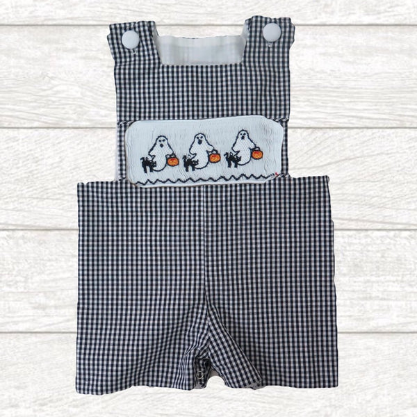Swap-A-Smock Shortall - Black Gingham - Smocked South