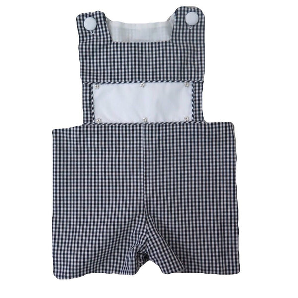 Swap-A-Smock Shortall - Black Gingham - Smocked South