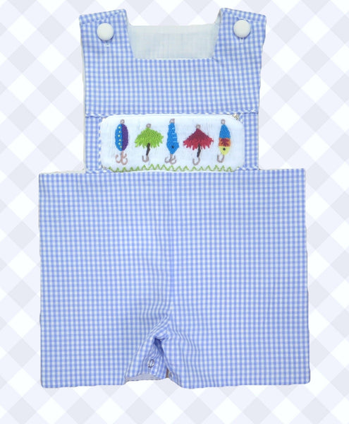 Swap-A-Smock Shortall - Light Blue Gingham - Smocked South