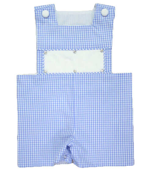 Swap-A-Smock Shortall - Light Blue Gingham - Smocked South
