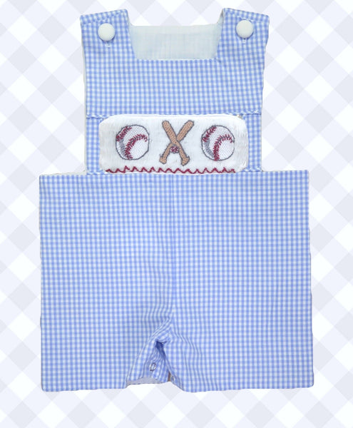 Swap-A-Smock Shortall - Light Blue Gingham - Smocked South