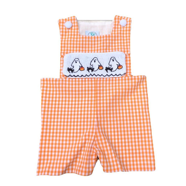 Swap-A-Smock Shortall - Orange Gingham - Smocked South
