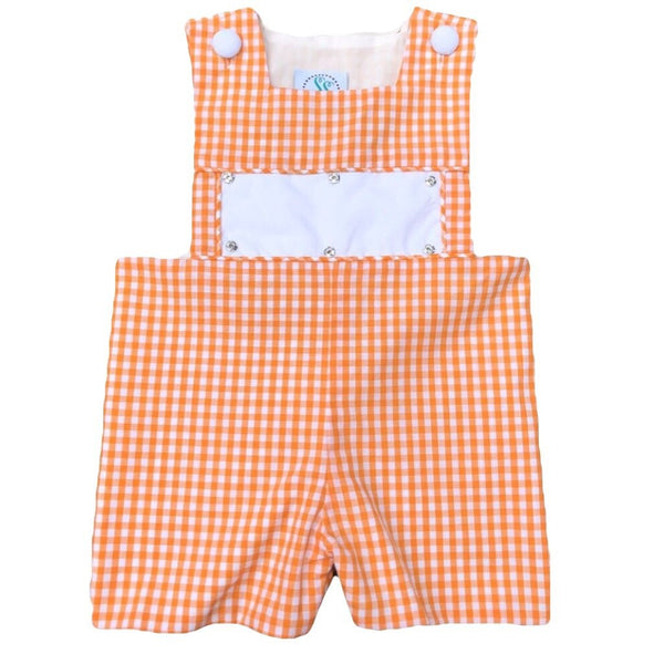 Swap-A-Smock Shortall - Orange Gingham - Smocked South