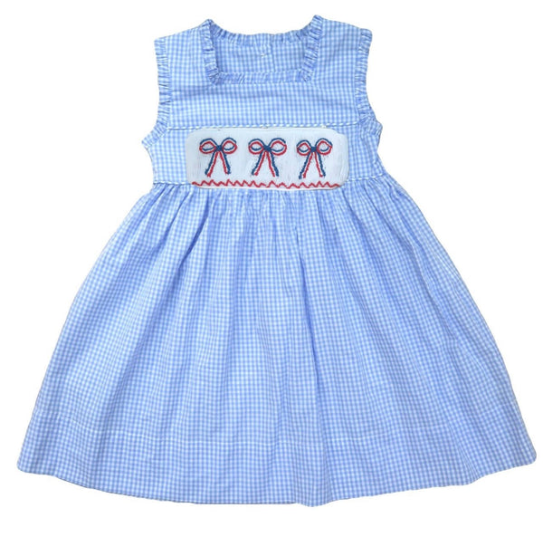 Swap-A-Smock 4th of July Bow Tab - Smocked South