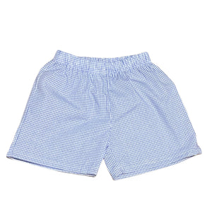 Boys Shorts - Blue Windowpane - Smocked South