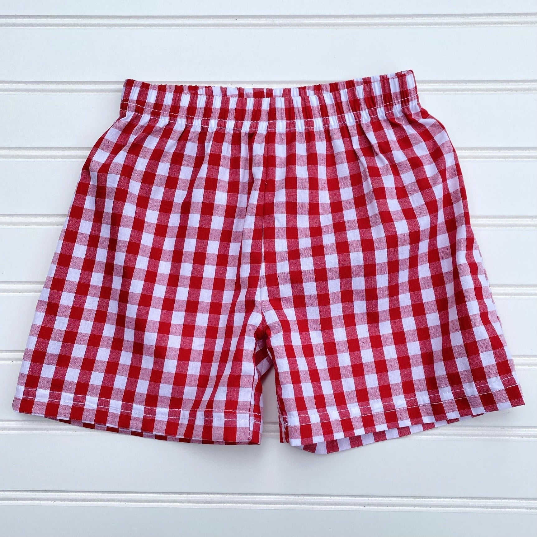 Boys Shorts - Red Large Check - Smocked South
