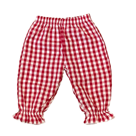 Bubble Pants - Red Large Check - Smocked South