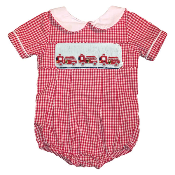 Swap-A-Smock Boys Collared Bubble - Red Gingham