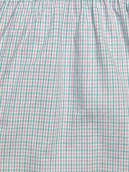 Pink and Teal Plaid Bubble - Smocked South