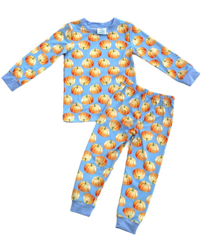 Pumpkin Pajamas Pre-Order - Blue - Smocked South