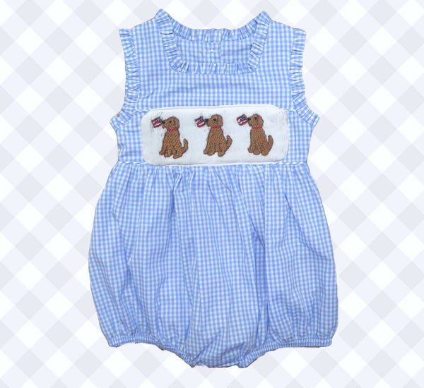 Swap-A-Smock Blue Gingham Bubble - Smocked South
