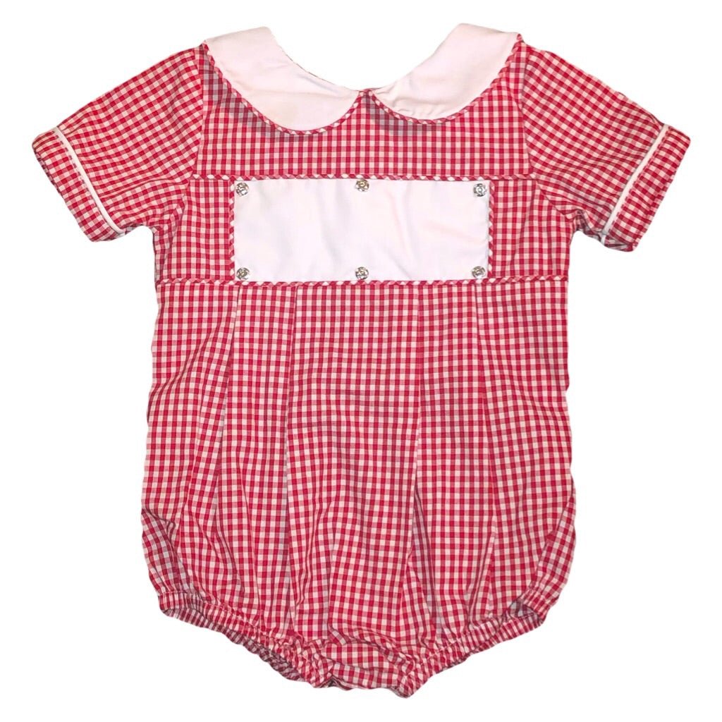 Swap-A-Smock Boys Collared Bubble - Red Gingham