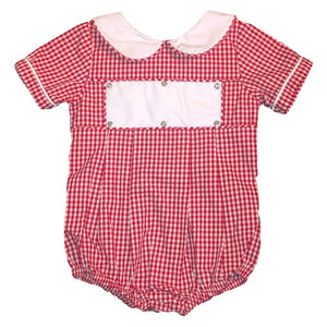Swap-A-Smock Boys Collared Bubble - Red Gingham - Smocked South