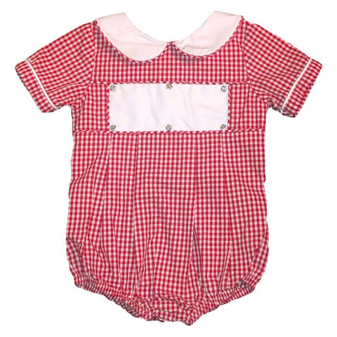 Swap-A-Smock Boys Collared Bubble - Red Gingham - Smocked South