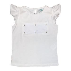 Swap-A-Smock Girls Short Sleeve Shirt - White
