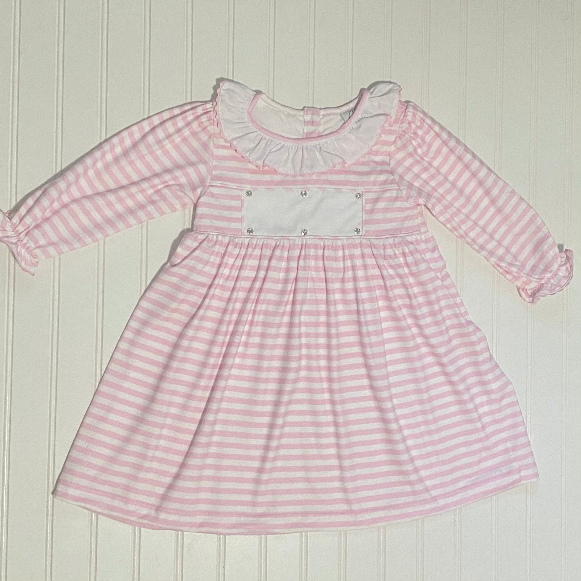 Swap-A-Smock Knit Dress - Pink and White Stripe - Smocked South Swap-A-Smock Knit Dress - Pink and White Stripe - Smocked South