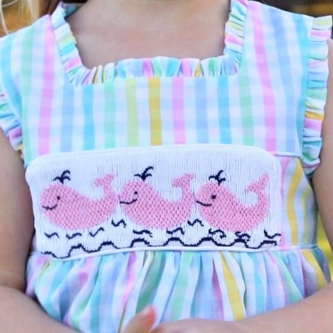 Swap-A-Smock Pink Whale Tab - Smocked South