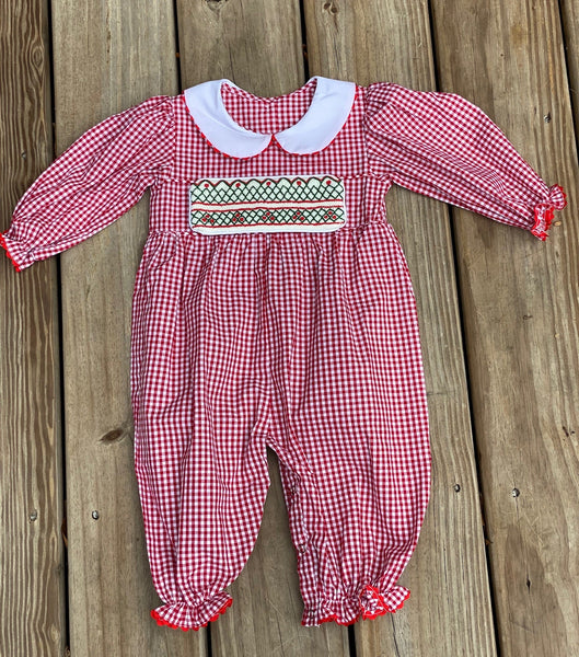 Swap-a-Smock Red and Green Smocked Tab - Smocked South